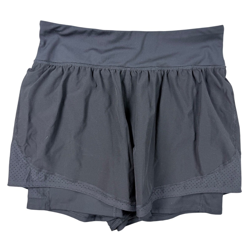Spanx Get Moving 2-in-1 Running Shorts Black XL 50197R Activewear Layered